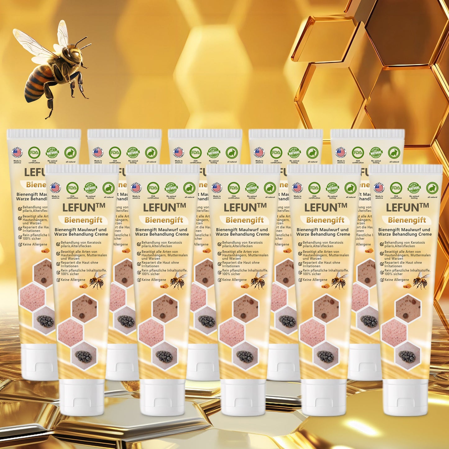 🌻🐝[🍀Offizieller Markenshop🍀] LEFUN™ Bienengift Maulwurf und Warze Behandlung Creme(👨‍⚕AAD EMPFIEHLT)