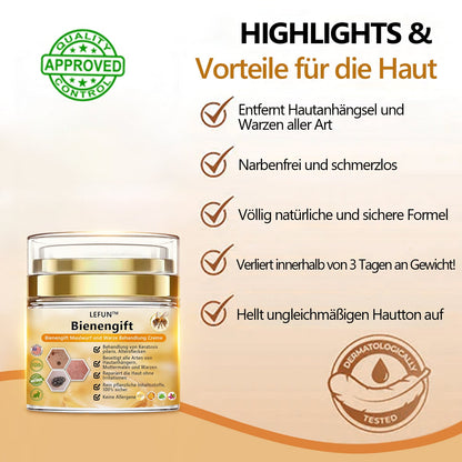 🌻🐝[🌟Offizieller Markenshop🌟] LEFUN™ Bienengift Maulwurf und Warze Behandlung Creme(👨‍⚕AAD EMPFIEHLT)