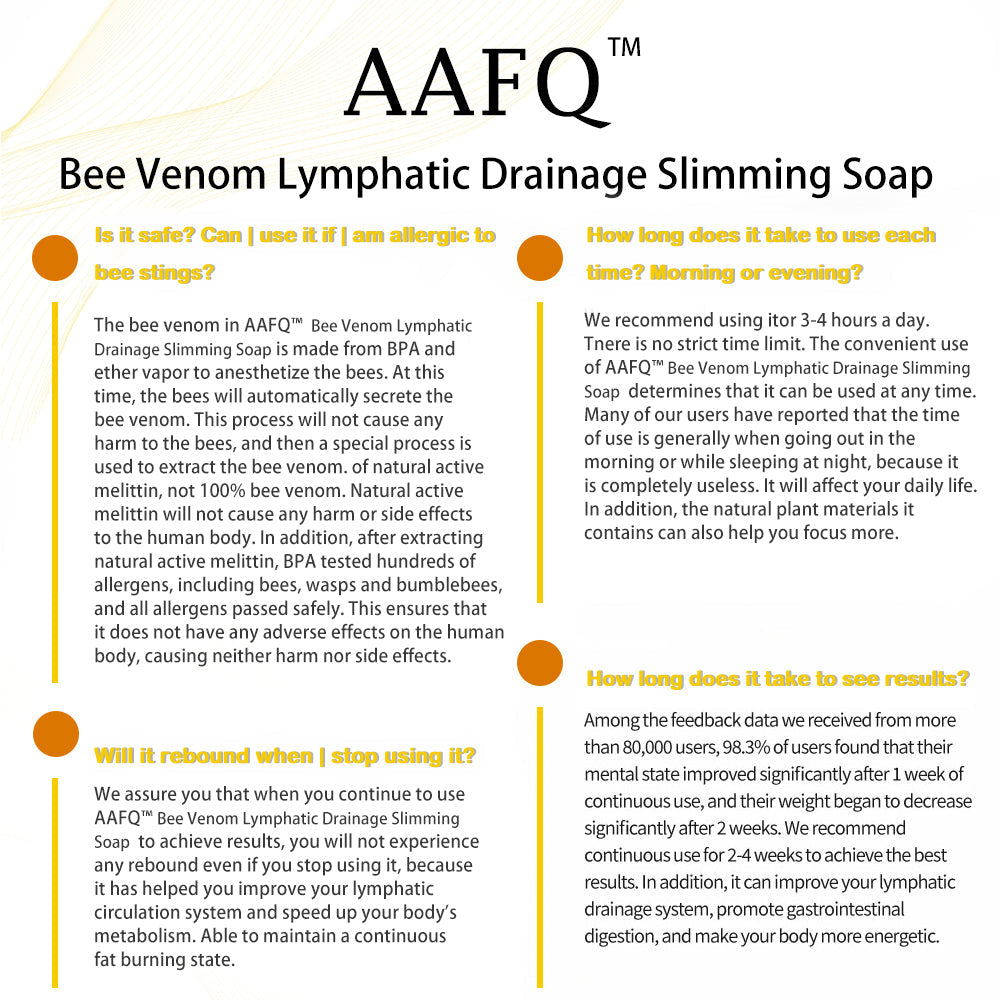 🐝 AAFQ™ Bienengift-Lymphdrainage-Schlankheitsseife🔥 (für alle Lymphprobleme und Fettleibigkeit)