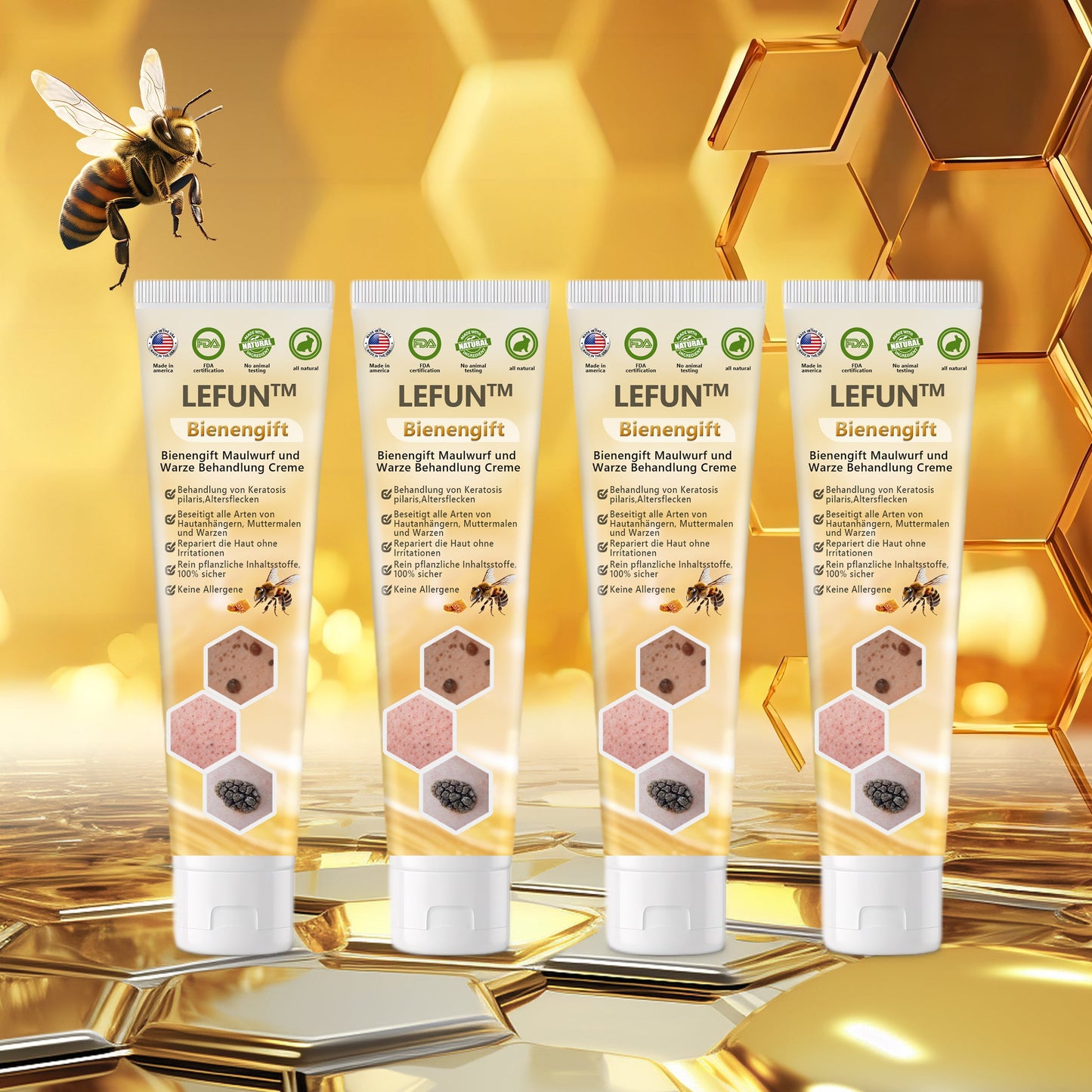 🌻🐝[🍀Offizieller Markenshop🍀] LEFUN™ Bienengift Maulwurf und Warze Behandlung Creme(👨‍⚕AAD EMPFIEHLT)