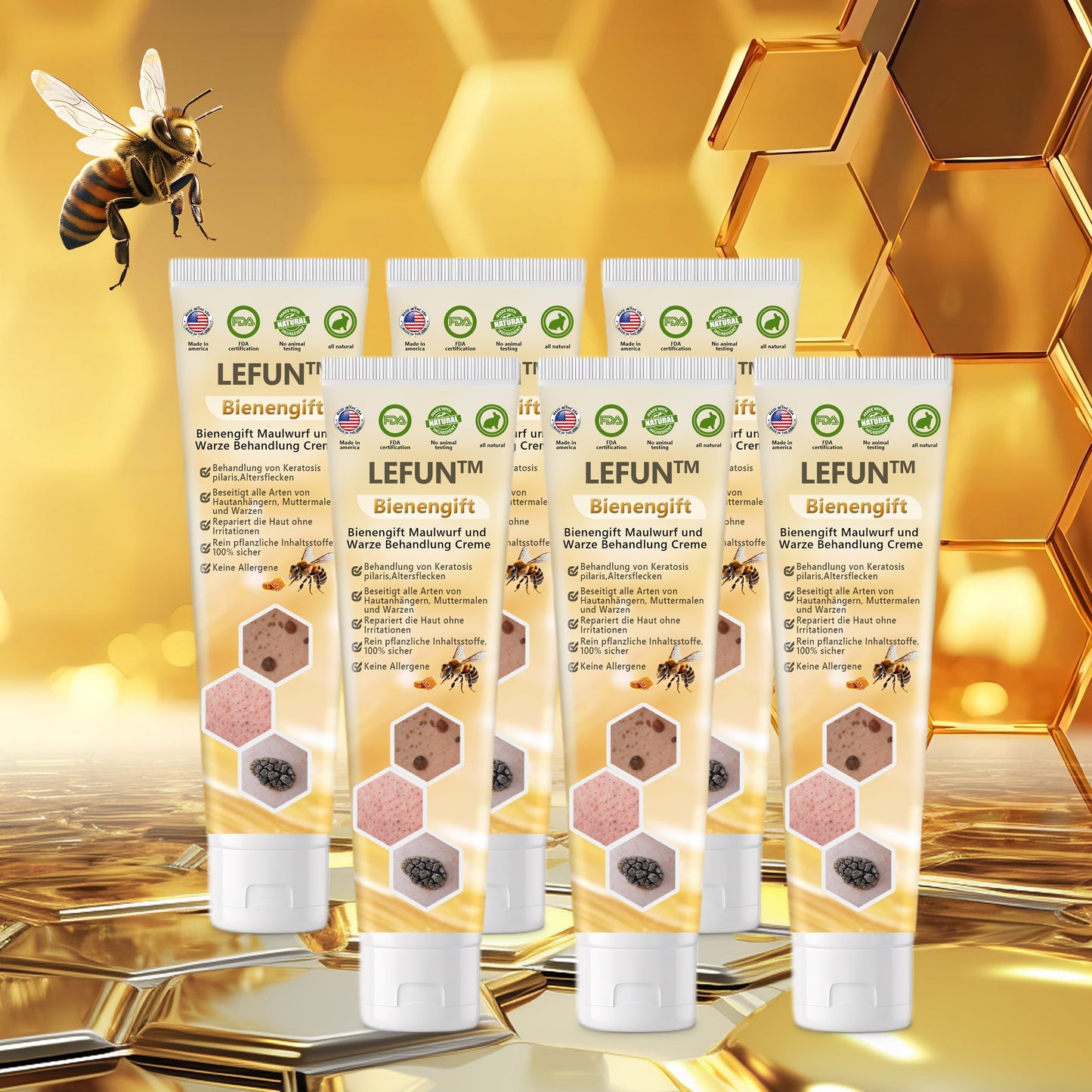 🌻🐝[🍀Offizieller Markenshop🍀] LEFUN™ Bienengift Maulwurf und Warze Behandlung Creme(👨‍⚕AAD EMPFIEHLT)