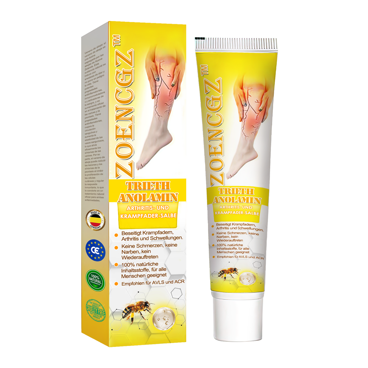 🐝🌈[✨𝐎𝐟𝐟𝐢𝐜𝐢𝐚𝐥 𝐁𝐫𝐚𝐧𝐝 𝐒𝐭𝐨𝐫𝐞✨]Zoencgz™ Bienengiftcreme zur Behandlung von Arthritis und Krampfadern（CE & GMP RECOMMENDS）